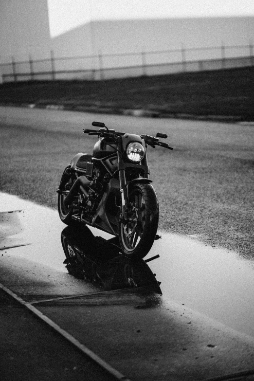 a black and white po of a motorcycle