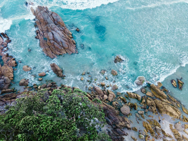 an aerial s of the coastline near the sea