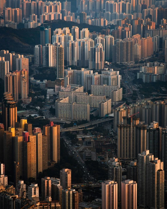 a group of high rise buildings towering in the sky