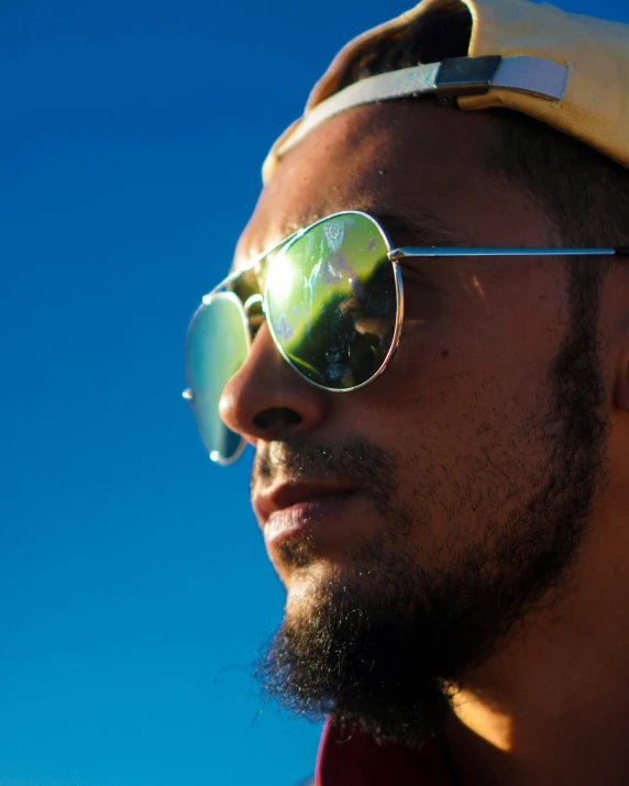 a close up of a person with some sunglasses on