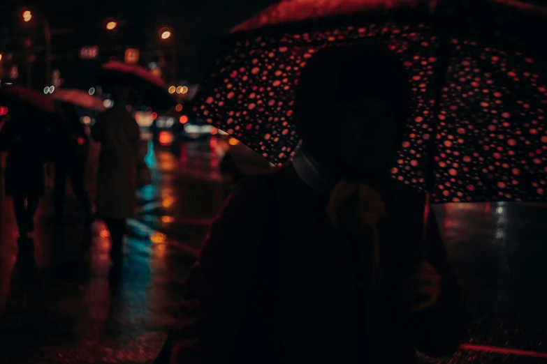 a person with an umbrella is walking on the street