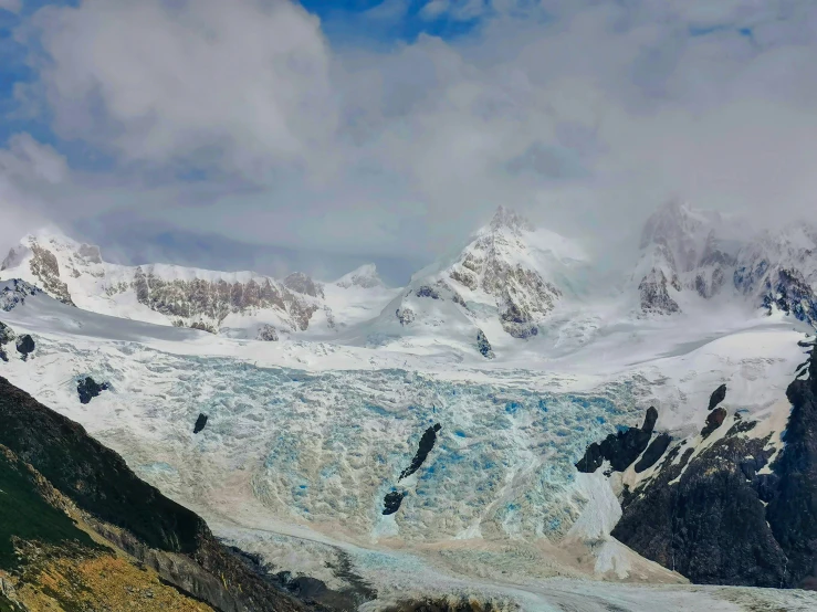 the view from a hike looking at a glacier