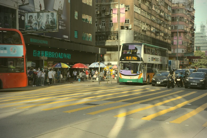 a bus and cars in a city with traffic