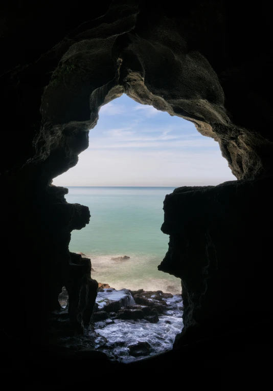 an image of sea caves that could be a view from inside