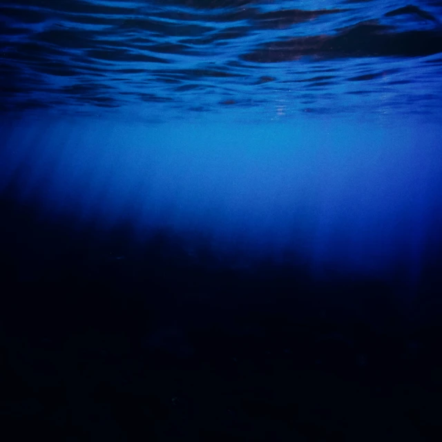 the water is very dark and blue because it has light from above