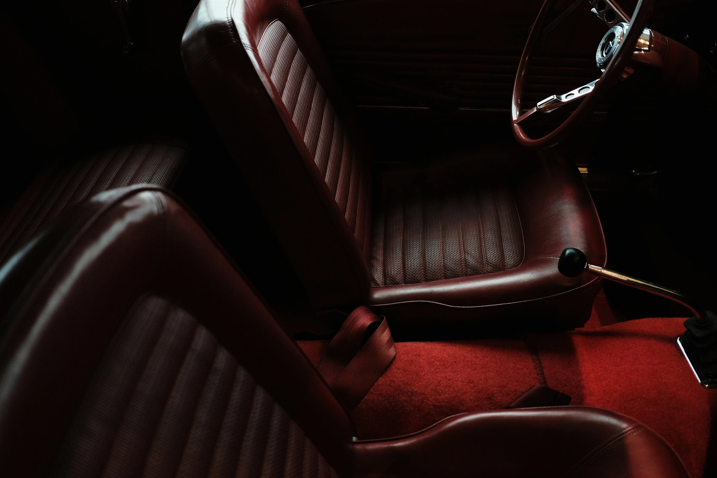 a close up of the front seats of a car