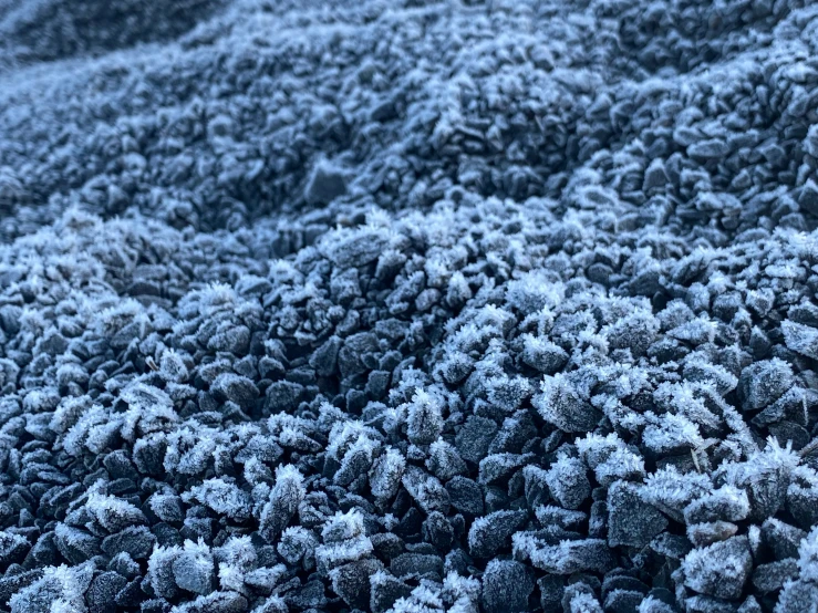 a bunch of ice crystals on top of a large field