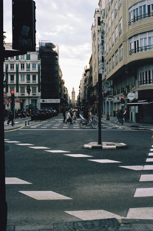 view of the intersection in a busy city street