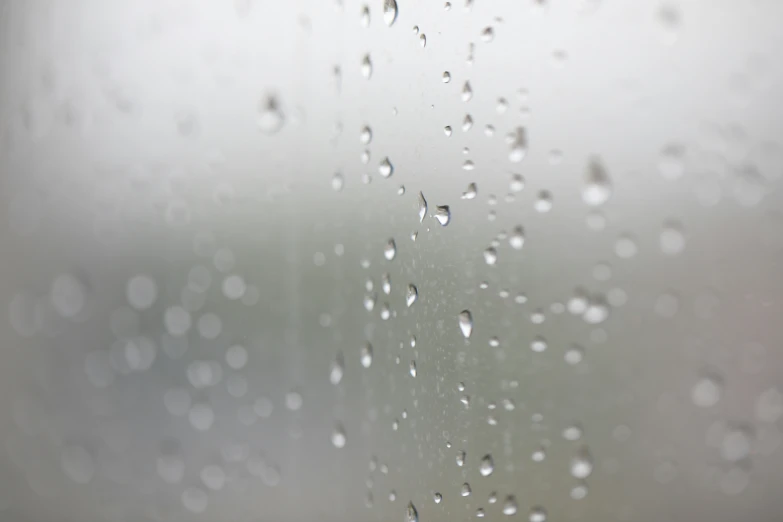 raindrops on the glass outside and one on top