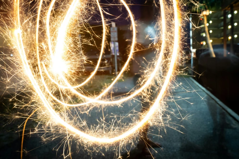 a very close up of a long exposure of sparkle