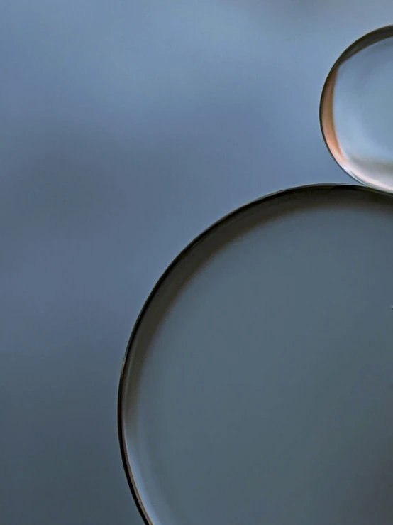 two glass plates with different designs on them