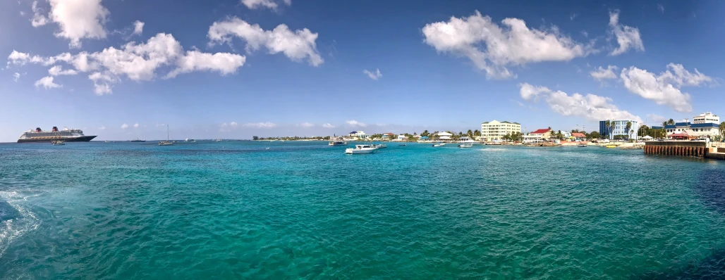 the blue water is almost calm and clear