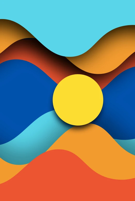 an abstract background of wavy orange and blue lines