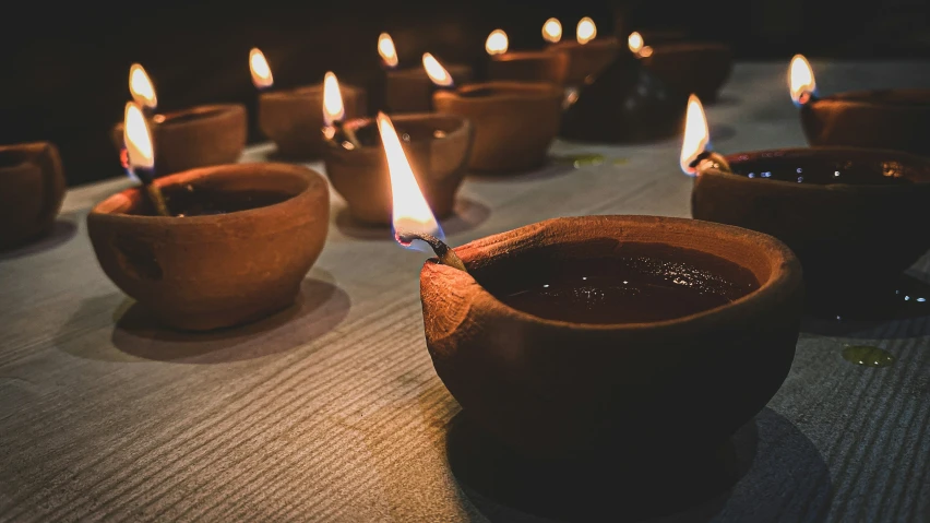 a table that has candles on it