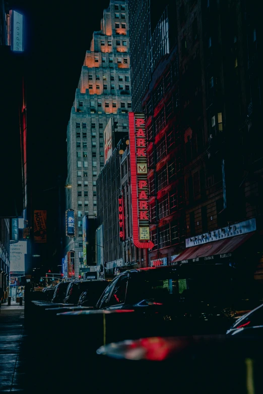 a po of a street that has many cars parked on it