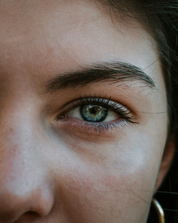 closeup of eye of woman with green eyes