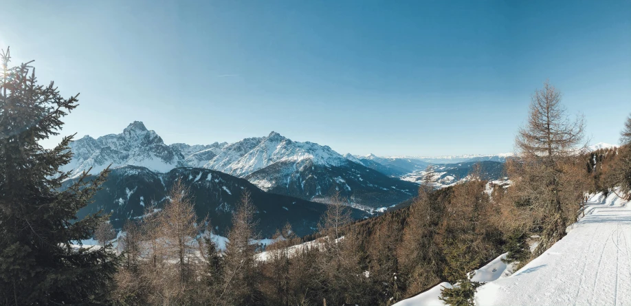 this is the view looking down on a mountain