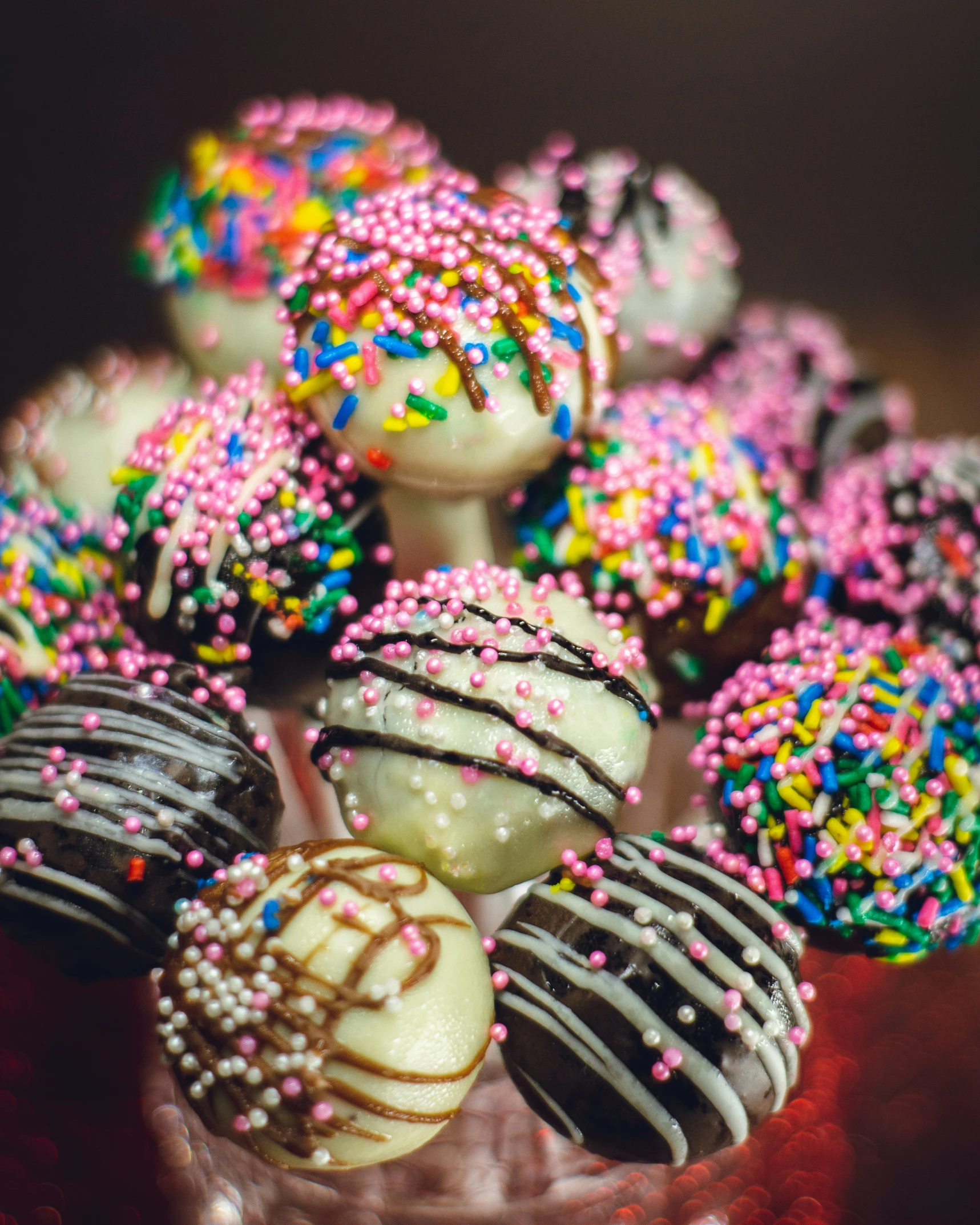 colorful chocolate covered balls in a bowl