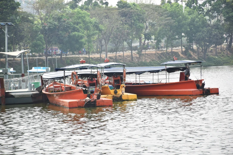 a group of boats docked next to each other