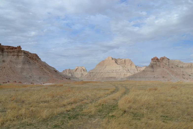 mountains on the horizon of a large open plain