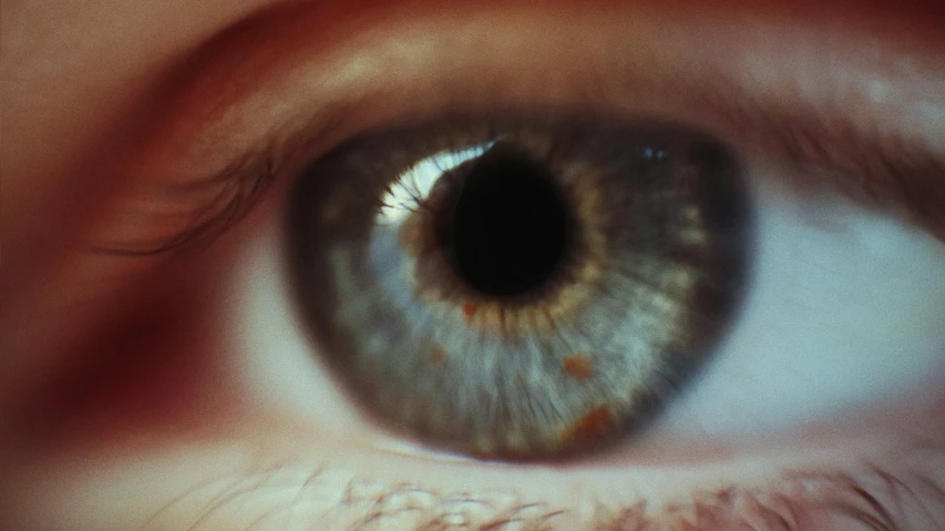 a close up image of an eye with iris opened