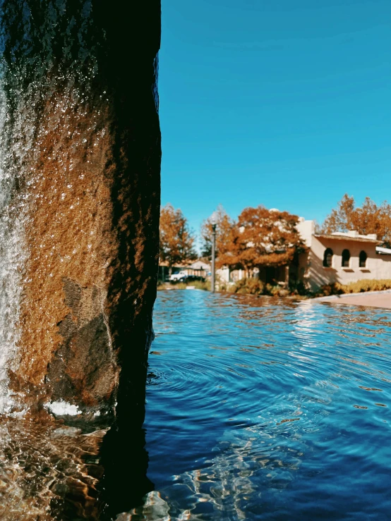 a body of water near the shore line