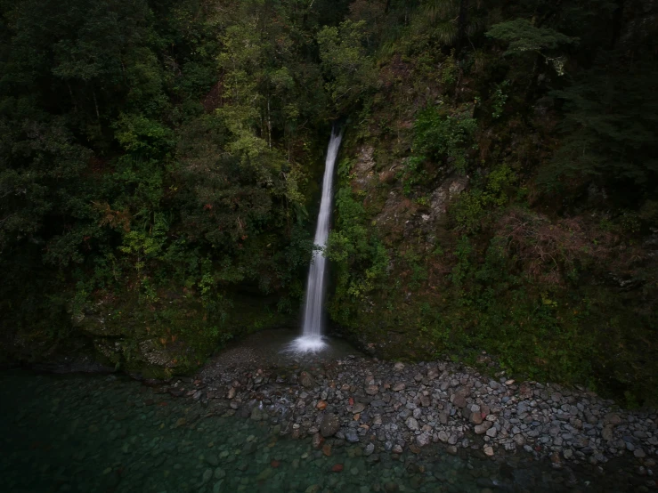 the stream is close to a large waterfall