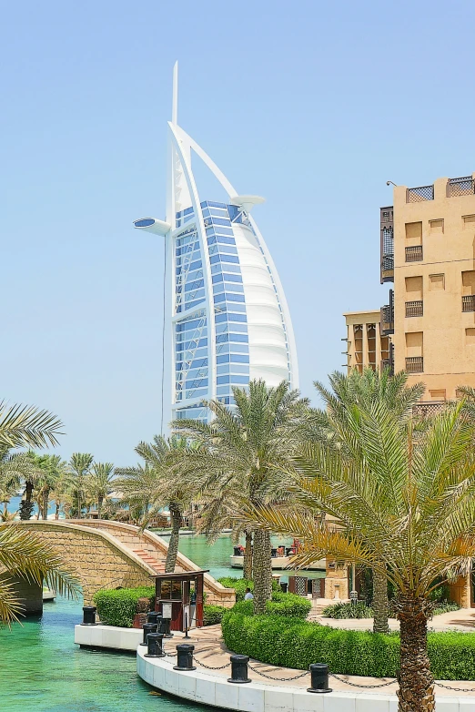 the burj al arab el, from across the pool