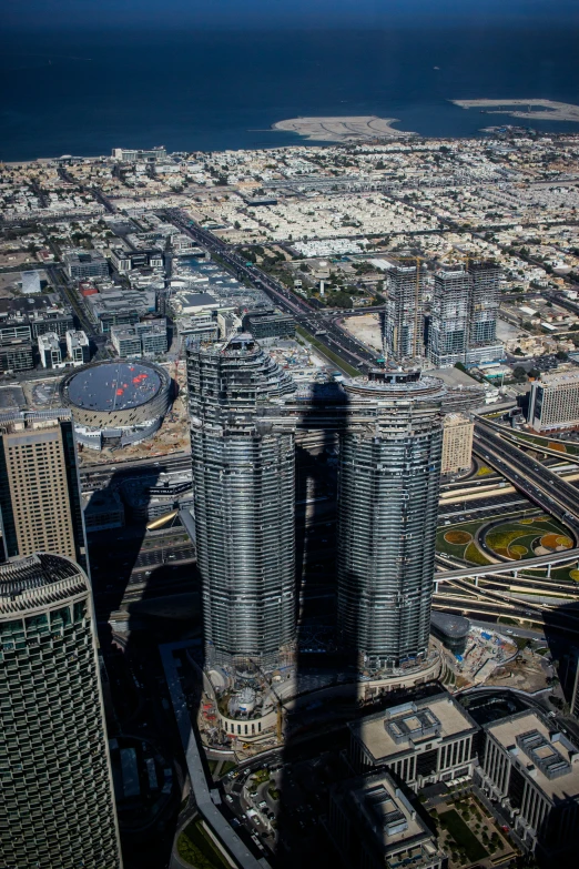 a view from the sky of a huge city