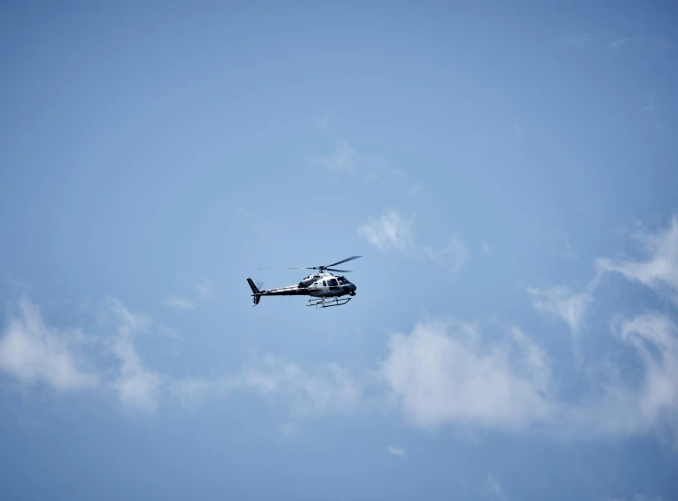 a helicopter that is flying through the air