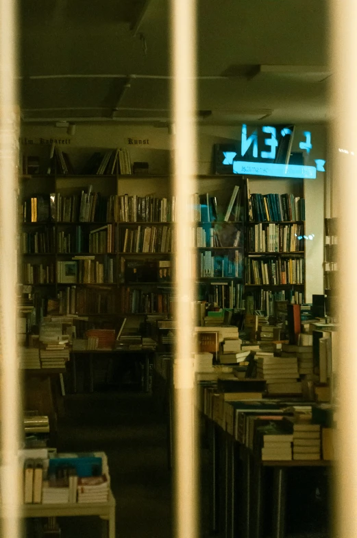 this is an image of bookshelves in the liry