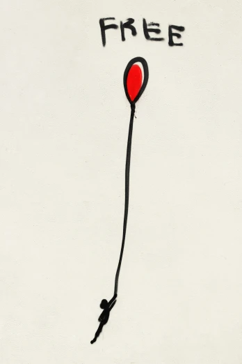 a red balloon with the words free on it