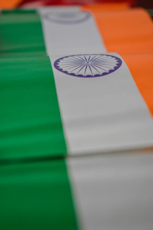 there is an image of a table covered with a flag