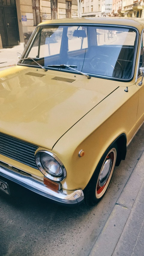 a car parked on the side of a road