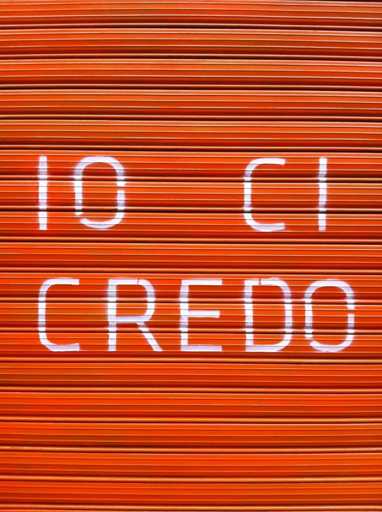 the words cie credits written on top of orange doors