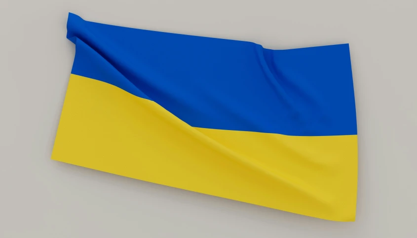 the flag of ukraine is folded into small folds