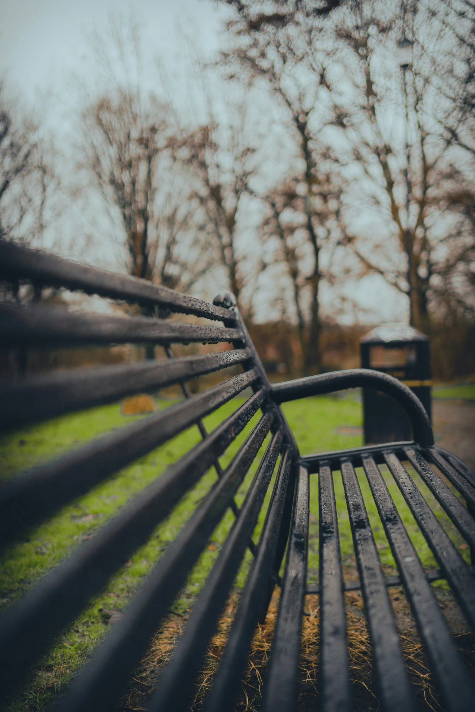 there is a bench that is in the park