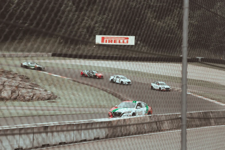 the start of an indy race as cars go by