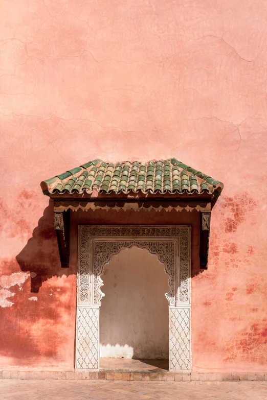 a doorway with some white trim on it