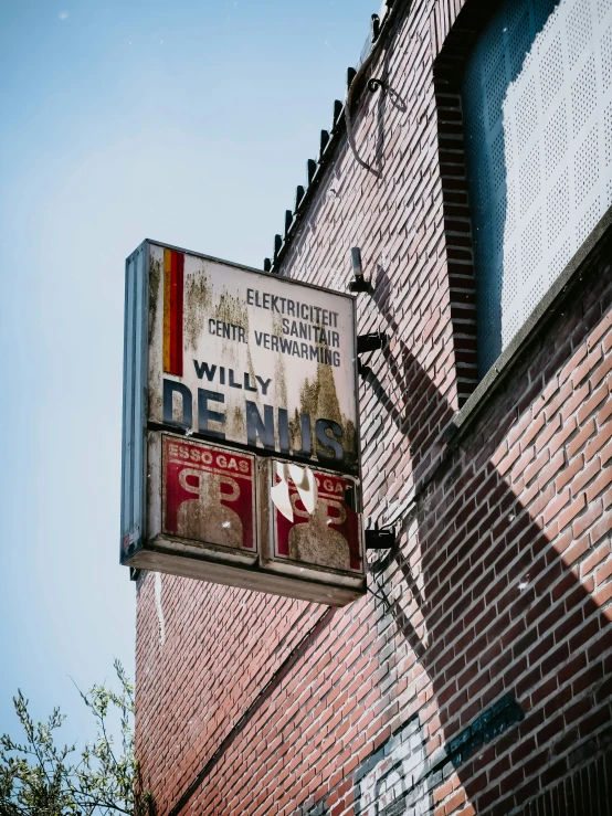 a store sign that is in front of a building