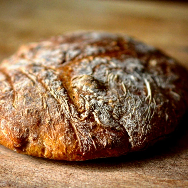 a close up of a bread on a table