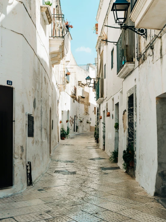 this city has some small stone streets and white houses