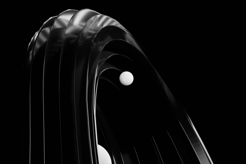a black and white image of an egg in between black and white stripes