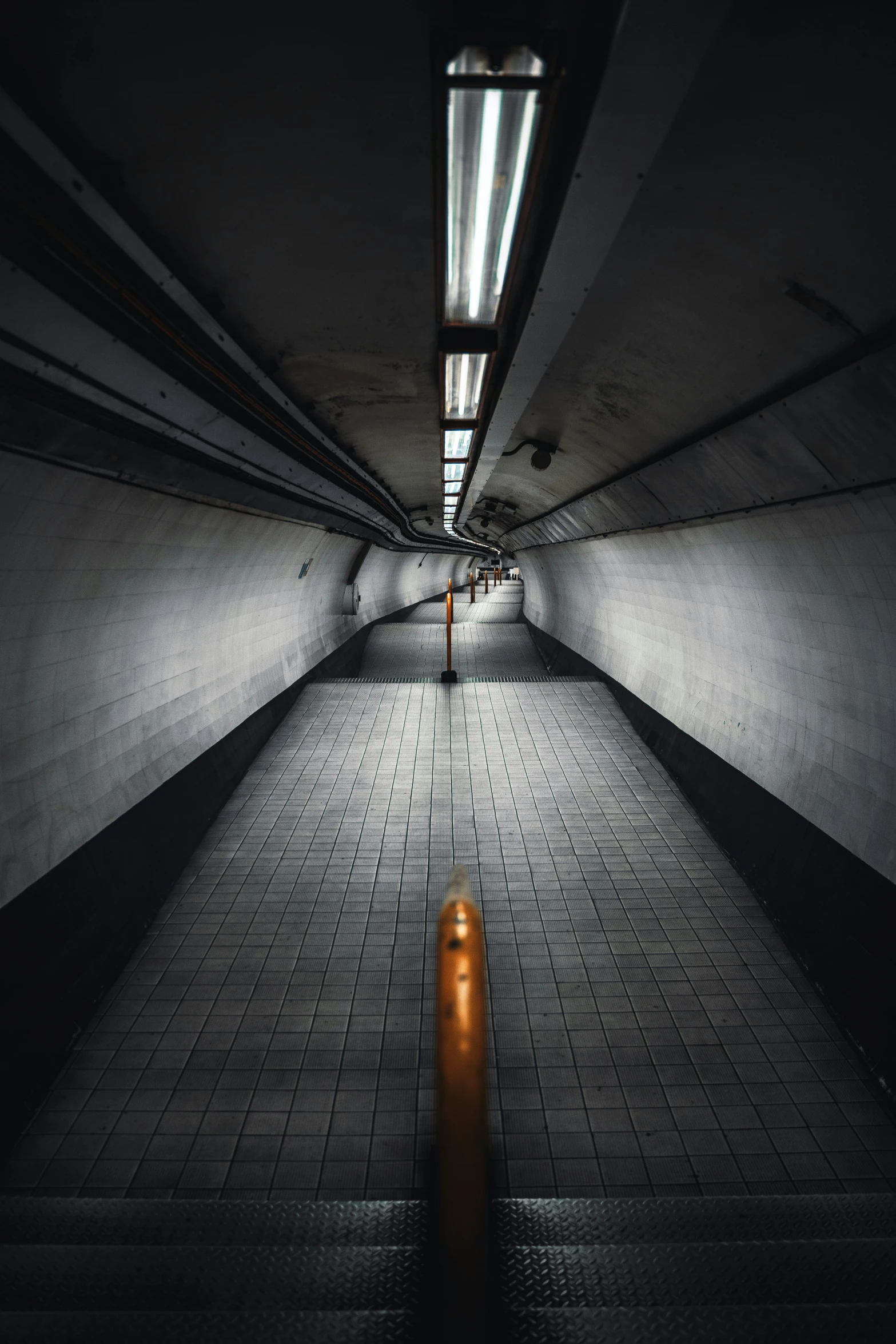 a light in a tunnel lit by a beam