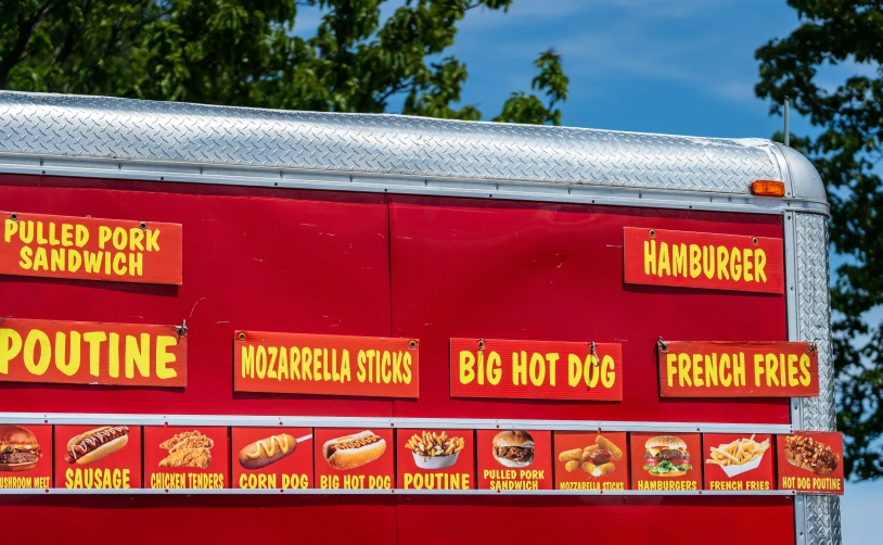 a dog stand selling food for people to eat