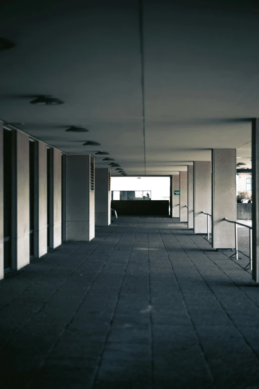 a row of windows sits empty between two long walls