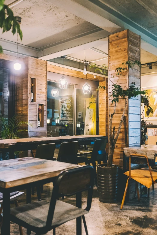 an indoor restaurant that is very nice and clean