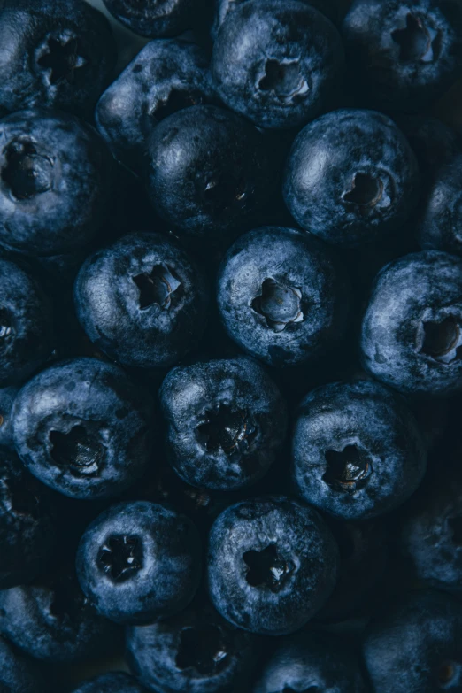 a bunch of blueberries that have been soaked in ice