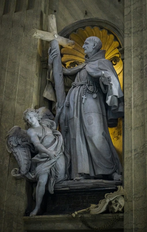 statue showing st sebastian and the wife of jesus