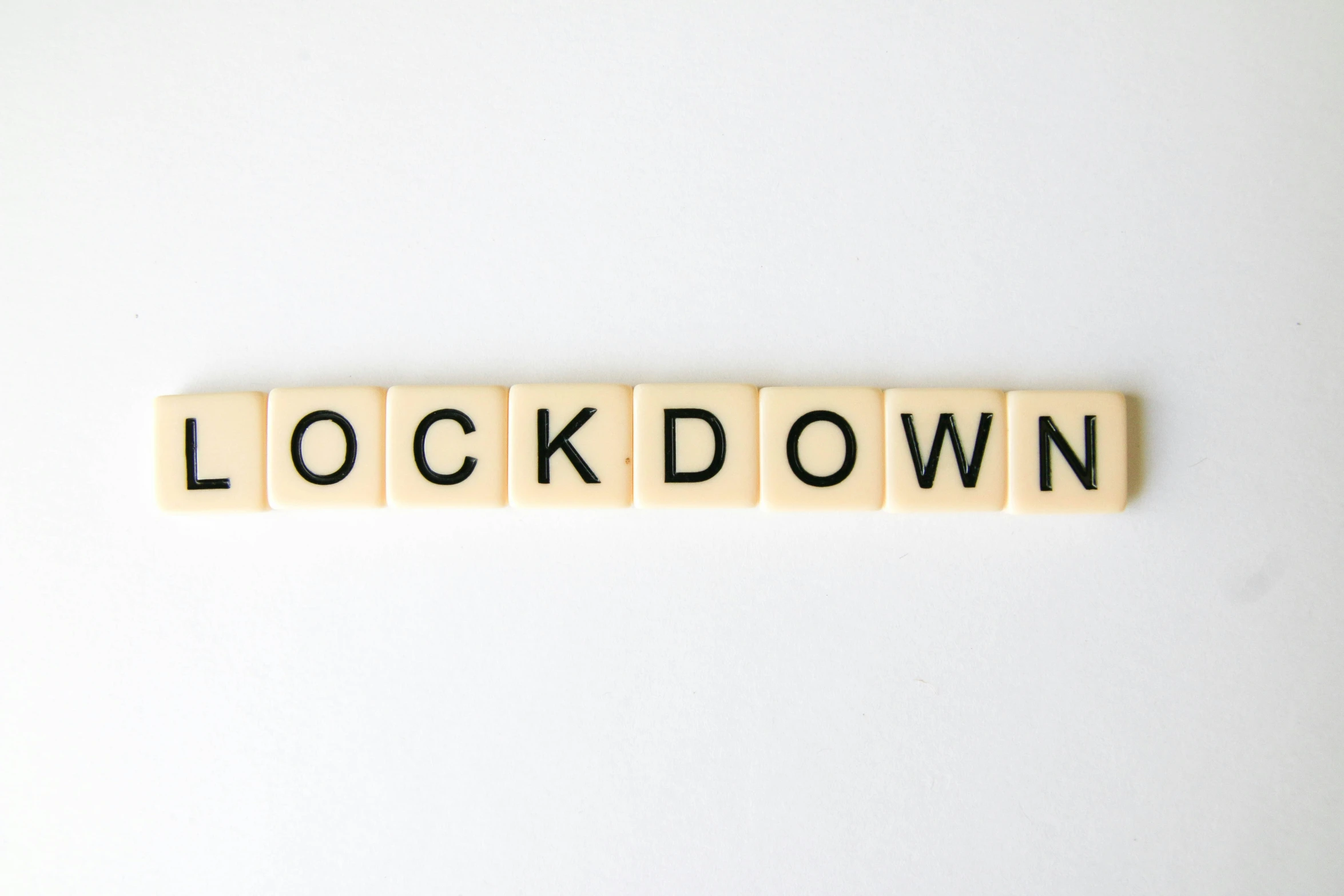 scrabble type block spelling'lockdown '